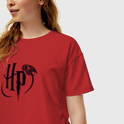 Футболка оверсайз женская Harry Potter logo, цвет: красный — фото 2