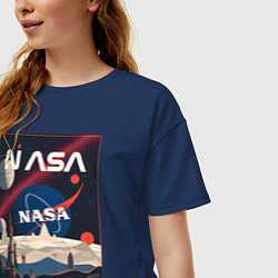 Футболка оверсайз женская NASA ретро, цвет: тёмно-синий — фото 2