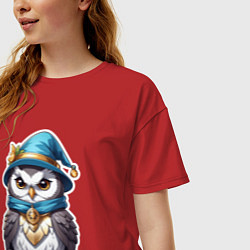 Футболка оверсайз женская Магическая совушка, цвет: красный — фото 2