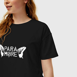 Футболка оверсайз женская Paramore - logo, цвет: черный — фото 2