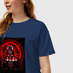 Футболка оверсайз женская Звезда смерти Дарт Вейдер, цвет: тёмно-синий — фото 2