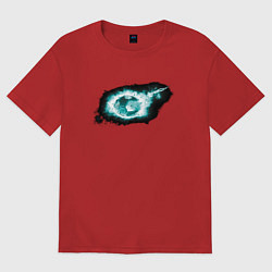 Футболка оверсайз женская Горящий мяч, цвет: красный