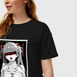 Футболка оверсайз женская Sexy Asuka Langley - Evangelion, цвет: черный — фото 2