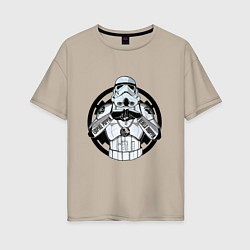 Футболка оверсайз женская Империя победит повстанцы падут, цвет: миндальный