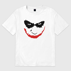 Футболка оверсайз женская Хит Леджер лицо джокера, цвет: белый