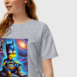 Футболка оверсайз женская Batbart - ai art fantasy, цвет: меланж — фото 2