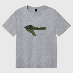 Футболка оверсайз женская Клингонская хищная птица, цвет: меланж