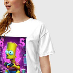 Футболка оверсайз женская Bart Simpson - cool gamer, цвет: белый — фото 2