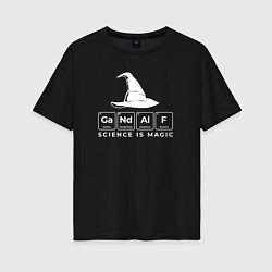 Женская футболка оверсайз Gendalf science is magic