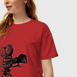 Футболка оверсайз женская Кинооператор, цвет: красный — фото 2