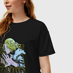 Футболка оверсайз женская Токийские мстители Мандзиро Сано неон, цвет: черный — фото 2