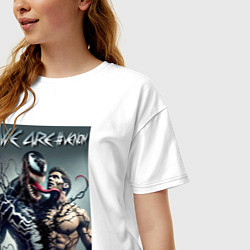 Футболка оверсайз женская Eddie and Venom - ai art fantasy, цвет: белый — фото 2