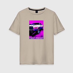 Женская футболка оверсайз Neon racer