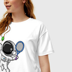 Футболка оверсайз женская Космический теннис, цвет: белый — фото 2
