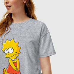 Футболка оверсайз женская Lisa Simpson, цвет: меланж — фото 2