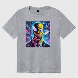 Футболка оверсайз женская Venom-Homer - collaboration, цвет: меланж