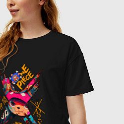 Футболка оверсайз женская One Piece Chopper Tony Tony, цвет: черный — фото 2