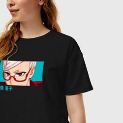 Футболка оверсайз женская Сэико Аясэ, цвет: черный — фото 2