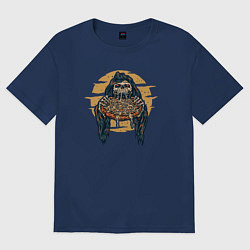 Футболка оверсайз женская Пицца смерти, цвет: тёмно-синий