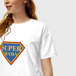 Футболка оверсайз женская Моя супер мама, цвет: белый — фото 2