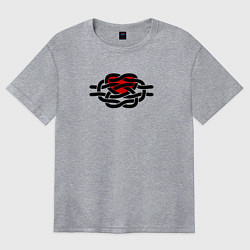 Женская футболка оверсайз Сердечный узел