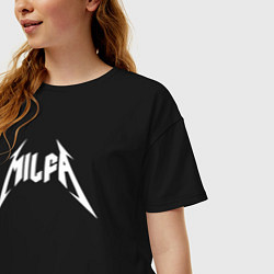 Футболка оверсайз женская Крутая Милфа, цвет: черный — фото 2