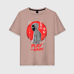 Футболка оверсайз женская Play the game, цвет: пыльно-розовый