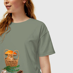 Футболка оверсайз женская Лесное приключение, цвет: авокадо — фото 2