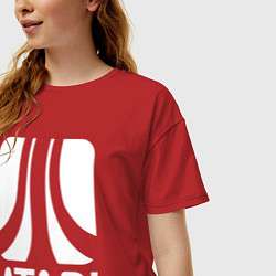Футболка оверсайз женская Atari logo white, цвет: красный — фото 2
