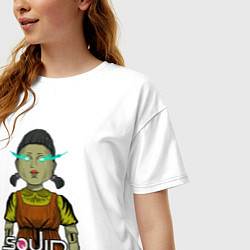 Футболка оверсайз женская Squid game doll, цвет: белый — фото 2