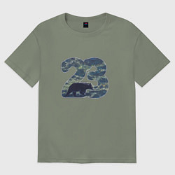 Футболка оверсайз женская Двадцать три, цвет: авокадо