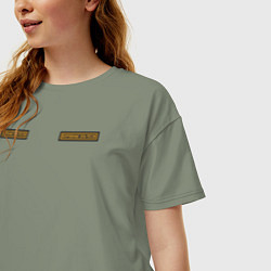 Футболка оверсайз женская Шеврон: вооружённые силы, цвет: авокадо — фото 2