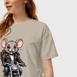 Футболка оверсайз женская Biker mice, цвет: миндальный — фото 2