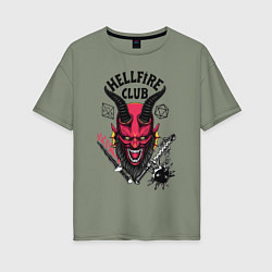 Женская футболка оверсайз Hellfire club demon