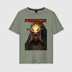 Женская футболка оверсайз Predator scream
