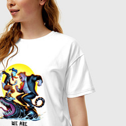 Футболка оверсайз женская Два Дональда на Веноме - мем, цвет: белый — фото 2