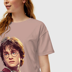 Футболка оверсайз женская Harry Potter wizard, цвет: пыльно-розовый — фото 2