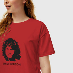 Футболка оверсайз женская Jim Morrison rock legend, цвет: красный — фото 2