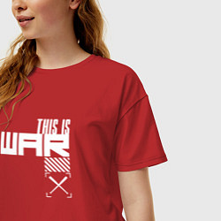 Футболка оверсайз женская FFDP, цвет: красный — фото 2