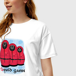 Футболка оверсайз женская Squid game matryoshka edition, цвет: белый — фото 2