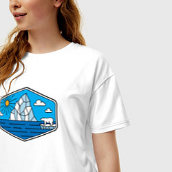 Футболка оверсайз женская Северный мишка, цвет: белый — фото 2