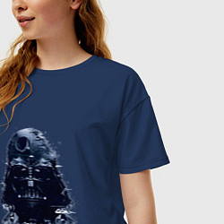 Футболка оверсайз женская Дарт вейдер мазайка, цвет: тёмно-синий — фото 2