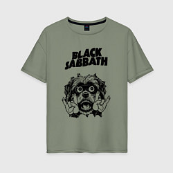 Футболка оверсайз женская Black Sabbath - rock dog, цвет: авокадо