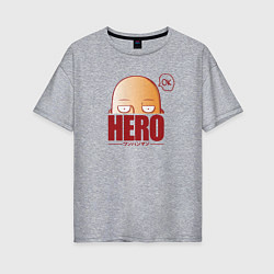 Женская футболка оверсайз Ванпанч герой hero