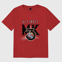 Футболка оверсайз женская Ultimate mortal kombat - logo, цвет: красный