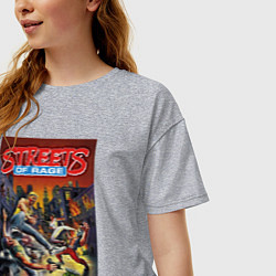 Футболка оверсайз женская Обнаженный кулак - улицы ярости, цвет: меланж — фото 2
