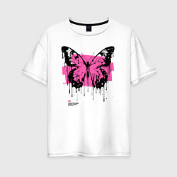 Футболка оверсайз женская Emo butterfly, цвет: белый