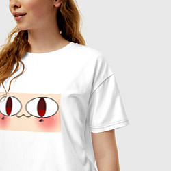 Футболка оверсайз женская Neco Arc Face meme, цвет: белый — фото 2