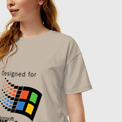 Футболка оверсайз женская Предназначен для windows 95, цвет: миндальный — фото 2
