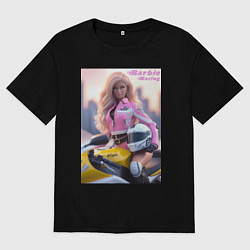 Футболка оверсайз женская Barbie racing - Kawasaki Ninja, цвет: черный